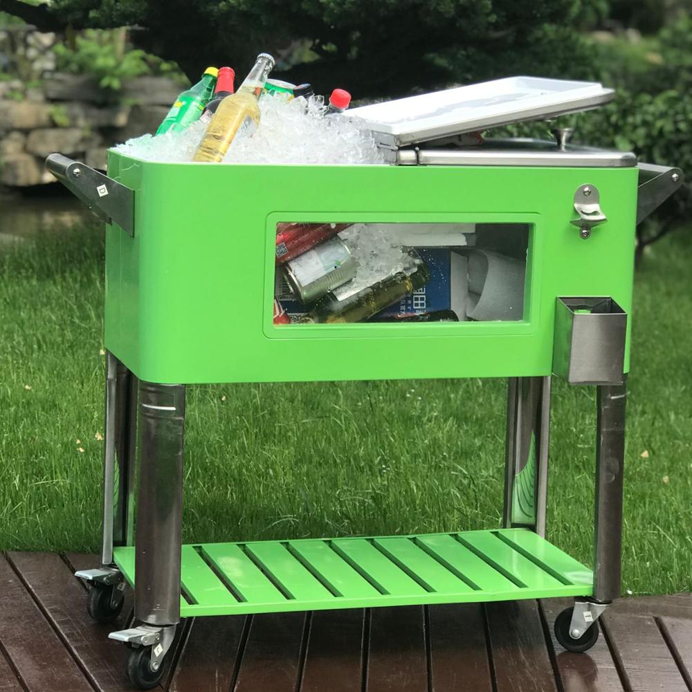 Umweltfreundliche tragbare Bier-Getränkekühlbox aus Metall für Camping