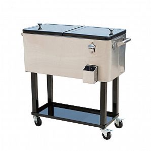 Patio-Kühlwagen aus Metall – Rollbarer Kühlwagen