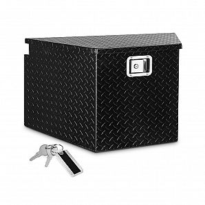 Schwarze Deichselbox aus Aluminium für Anhänger, Wohnmobile, Wohnwagen und Camper