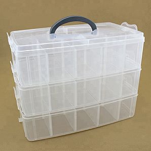 Verstellbarer Organizer-Koffer aus transparentem Kunststoff