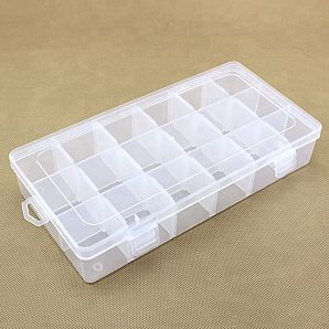 Transparente Aufbewahrungsbox mit 18 Fächern