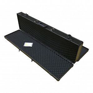 Schwarzer, doppelseitiger, robuster Waffenkoffer aus Aluminium