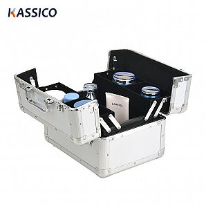 Aluminium-Make-up-Kosmetikkoffer mit Tablett